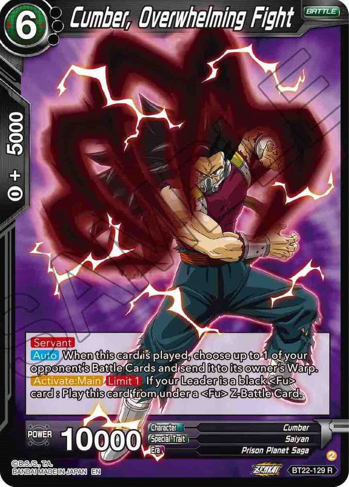 Cumber, Overwhelming Fight BT22-129 card from Critical Blow