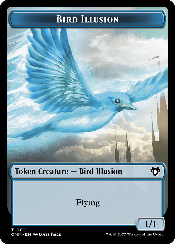 City's Blessing // Bird Illusion Double-Sided Token 49 // 11 card from Commander Masters