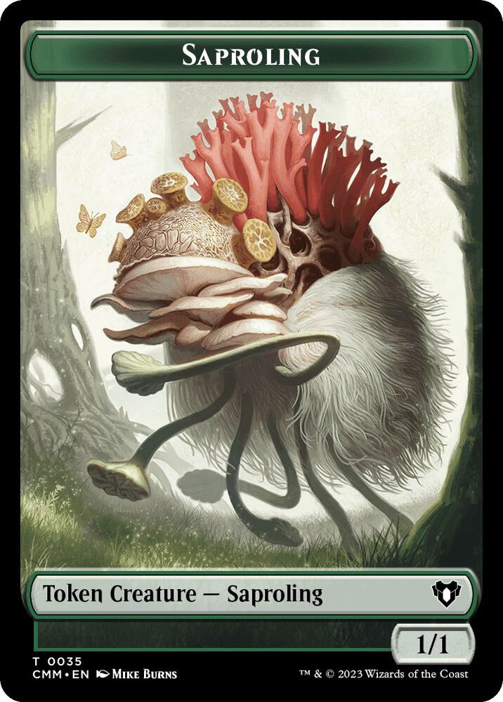 Saproling // Insect Double-Sided Token 35 // 33 card from Commander Masters