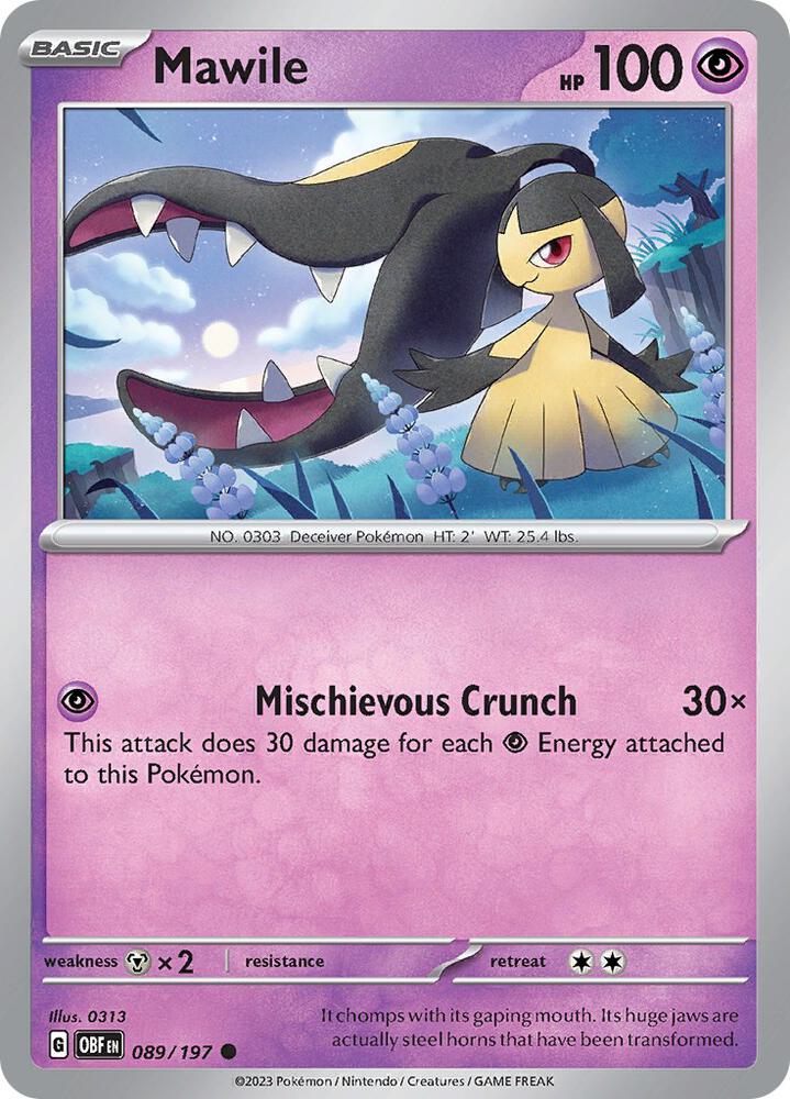 Mawile 089/197 card from SV03: Obsidian Flames