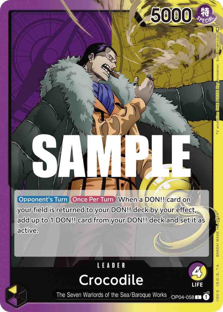 Crocodile OP04-058 card from Kingdoms of Intrigue