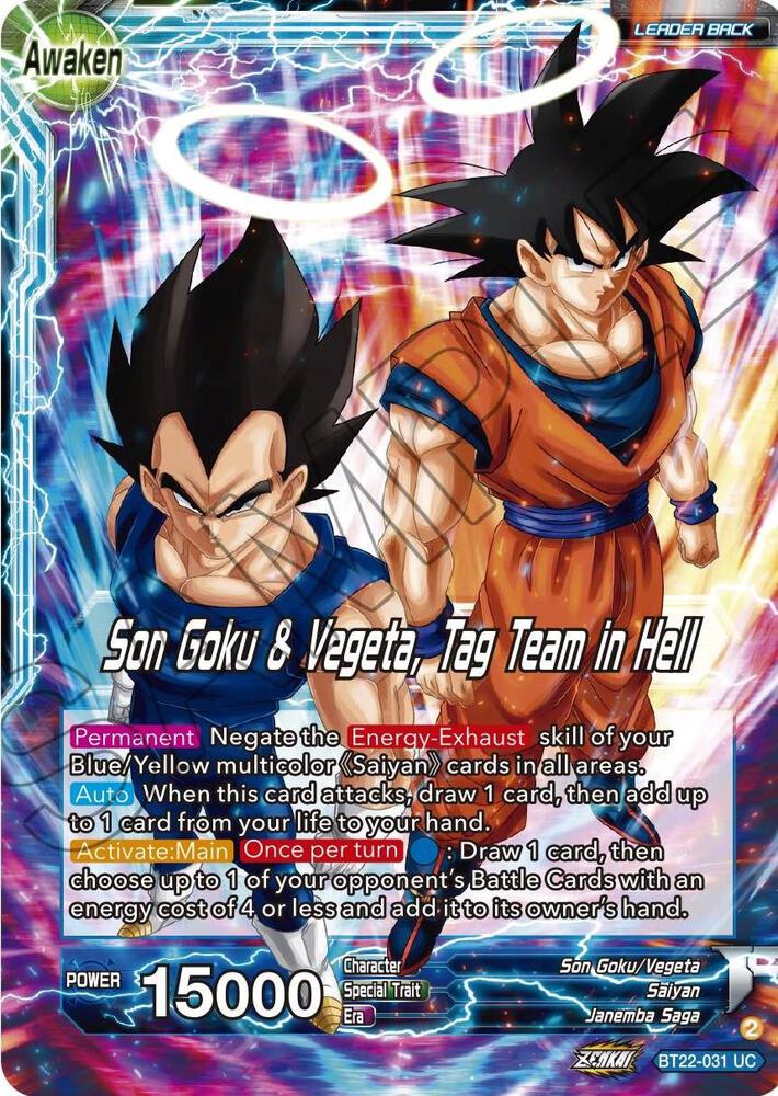 Son Goku // Son Goku & Vegeta, Tag Team in Hell BT22-031 card from Critical Blow