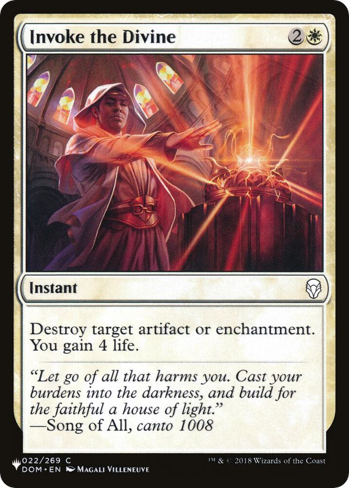 Invoke the Divine 22 card from The List Reprints