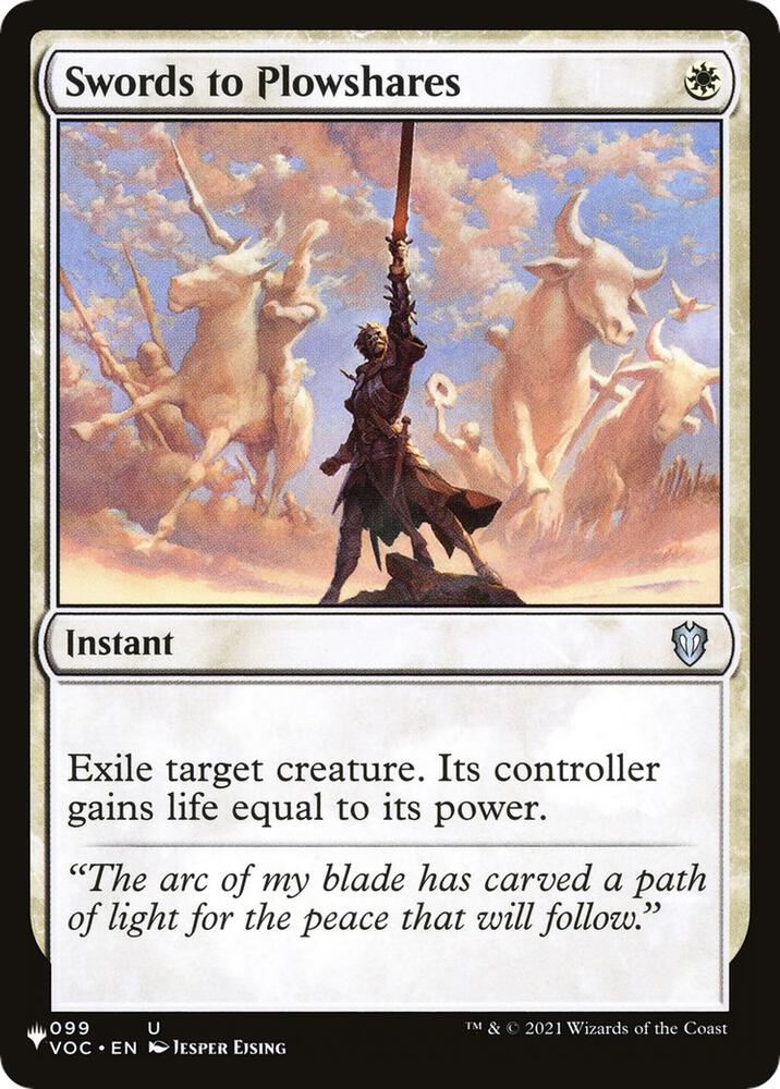 Swords to Plowshares (VOC) 99 card from The List Reprints