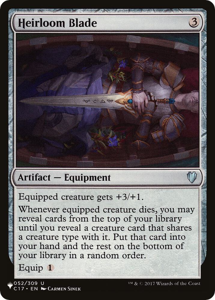 Heirloom Blade 52 card from The List Reprints