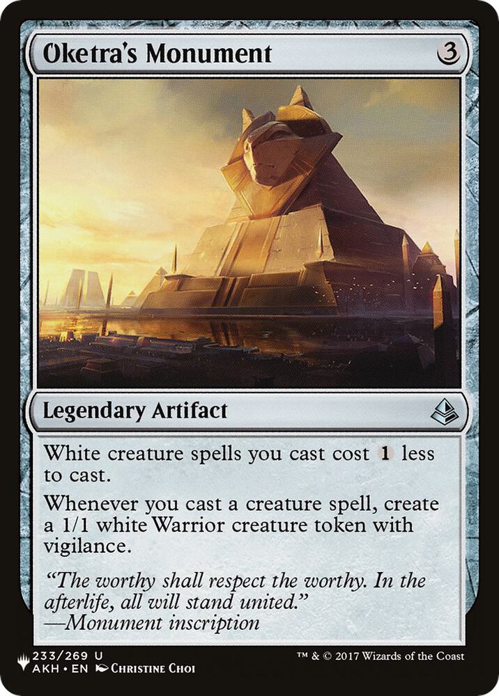 Oketra's Monument 233 card from The List Reprints