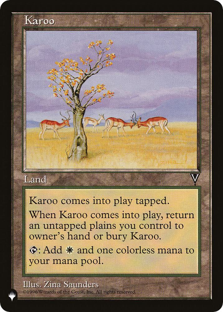 Karoo (VIS) card from The List Reprints