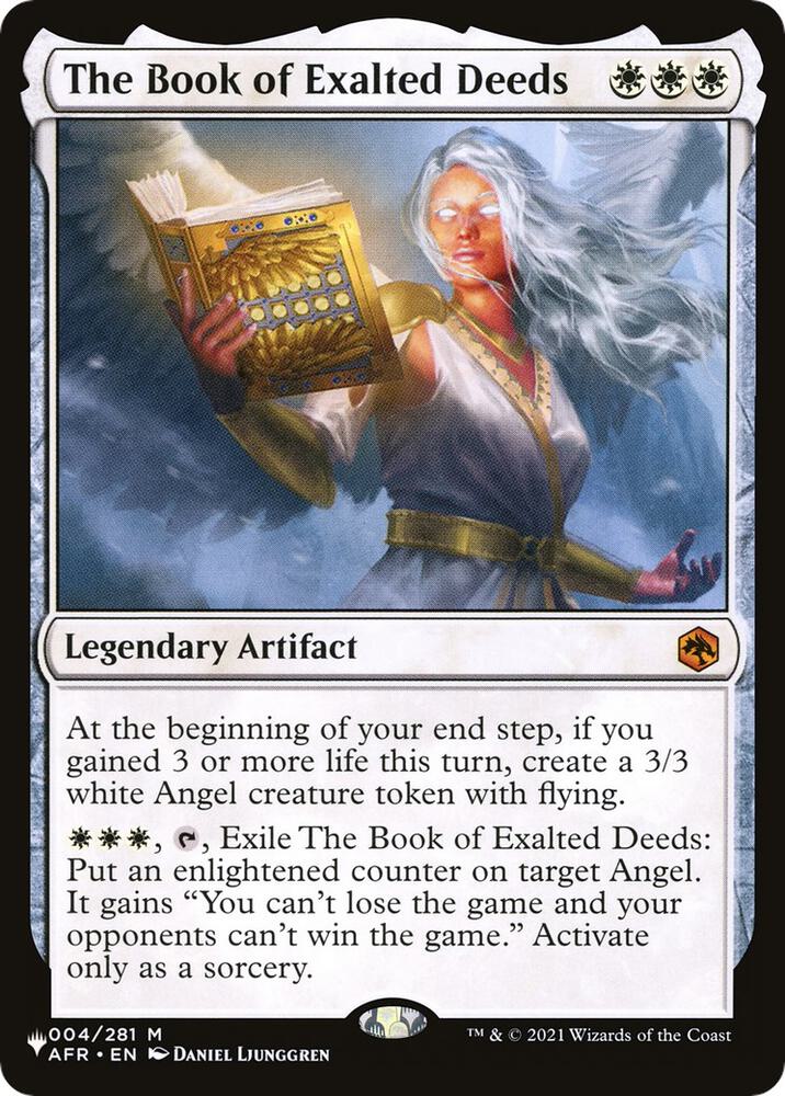 The Book of Exalted Deeds 4 card from The List Reprints