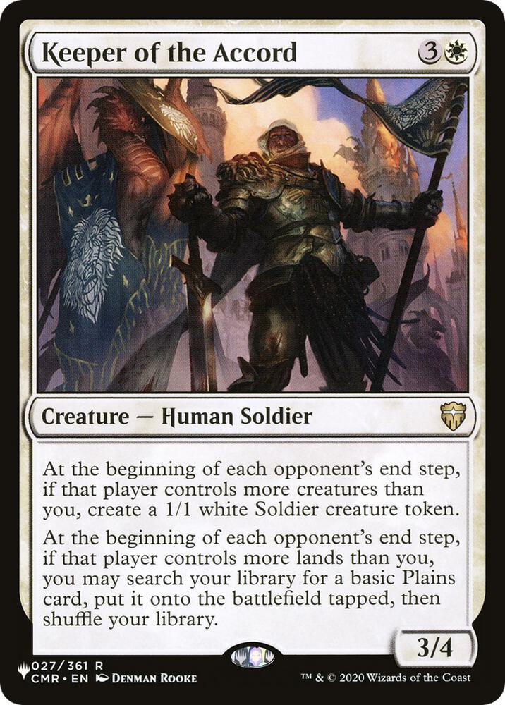 Keeper of the Accord 27 card from The List Reprints