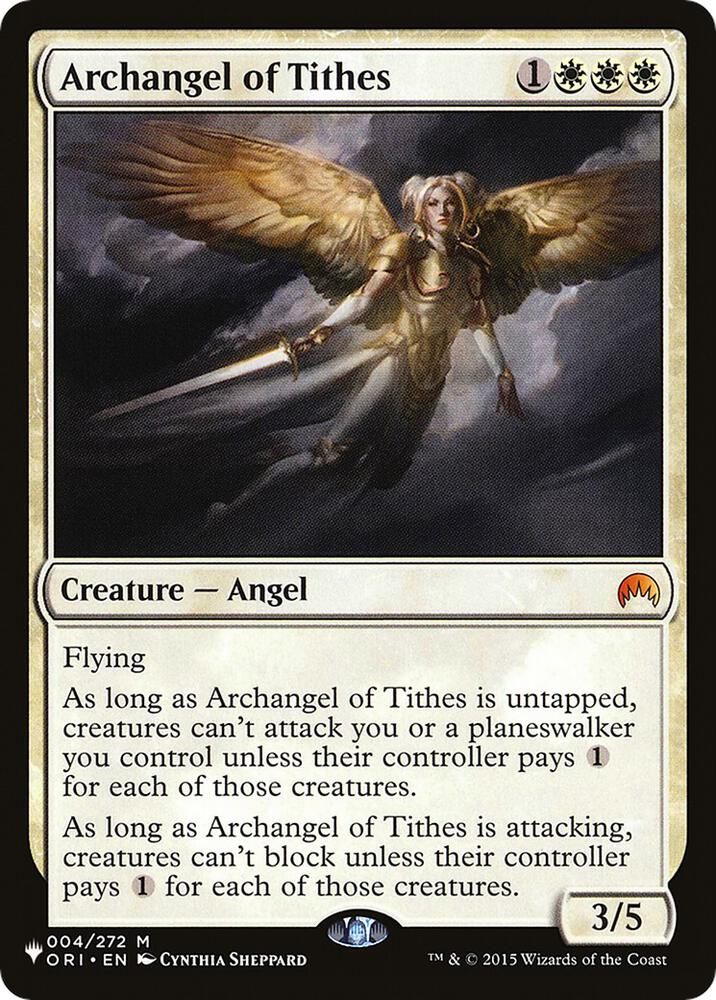 Archangel of Tithes 4 card from The List Reprints