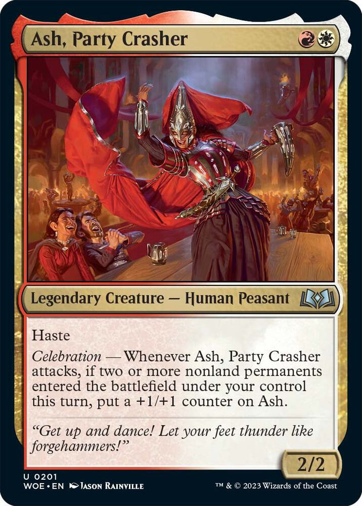 Ash, Party Crasher 201 card from Wilds of Eldraine