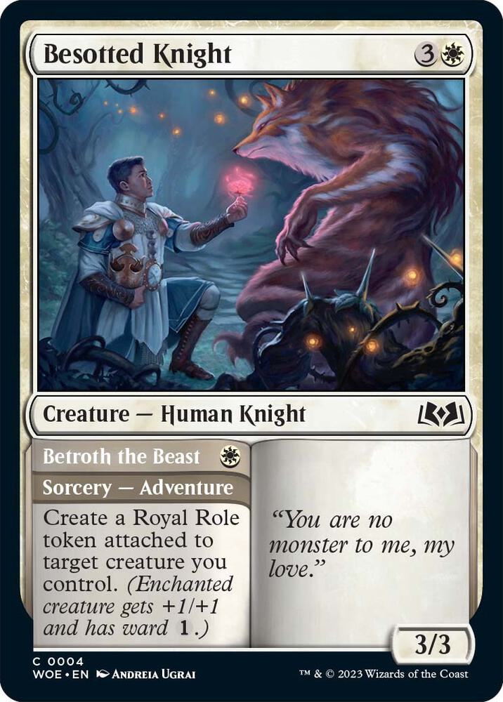 Besotted Knight 4 card from Wilds of Eldraine