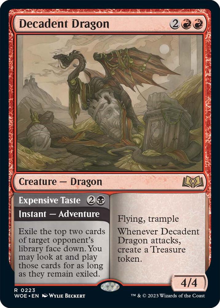 Decadent Dragon 223 card from Wilds of Eldraine