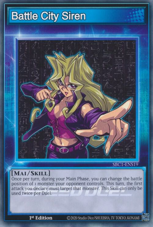 Battle City Siren SBC1-ENS19 card from Speed Duel: Streets of Battle City