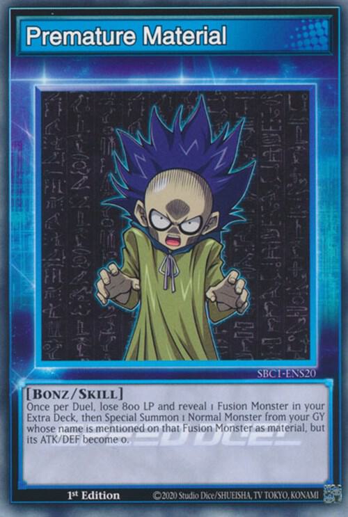 Premature Material SBC1-ENS20 card from Speed Duel: Streets of Battle City