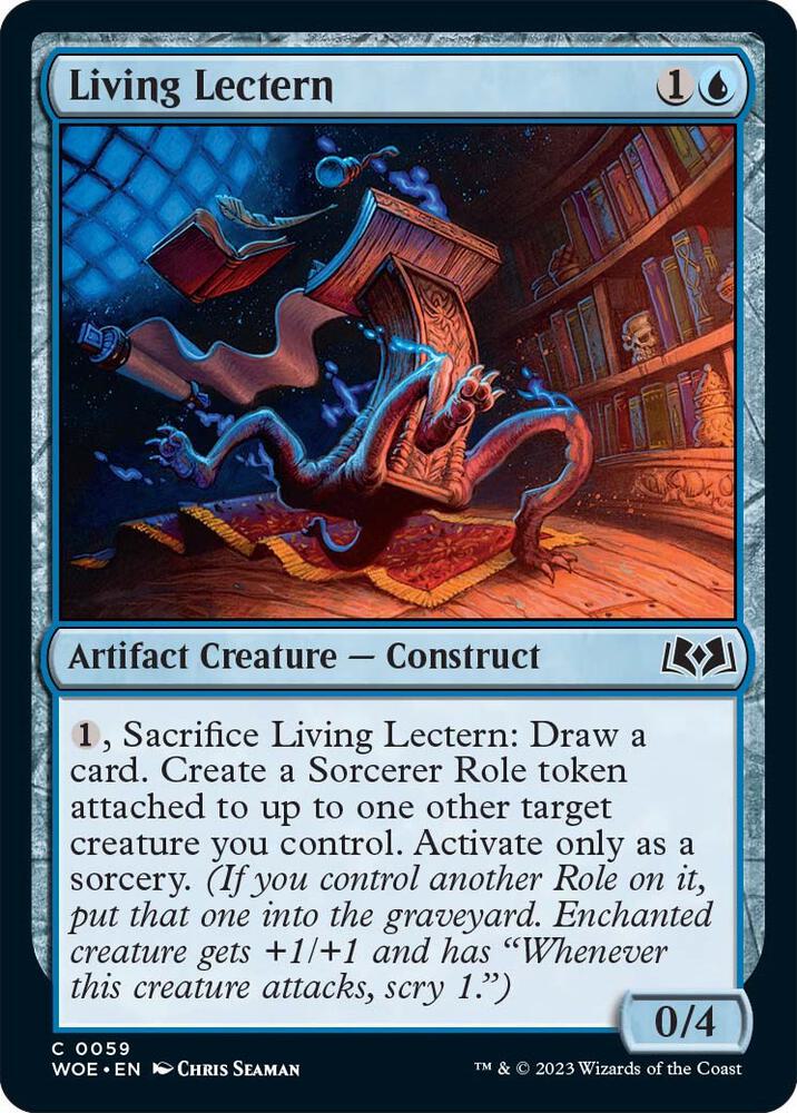 Living Lectern 59 card from Wilds of Eldraine