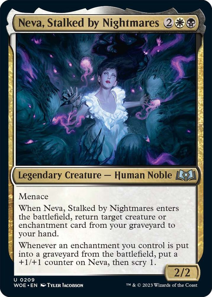 Neva, Stalked by Nightmares 209 card from Wilds of Eldraine