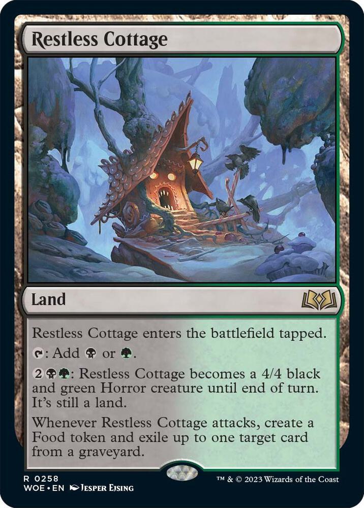 Restless Cottage 258 card from Wilds of Eldraine
