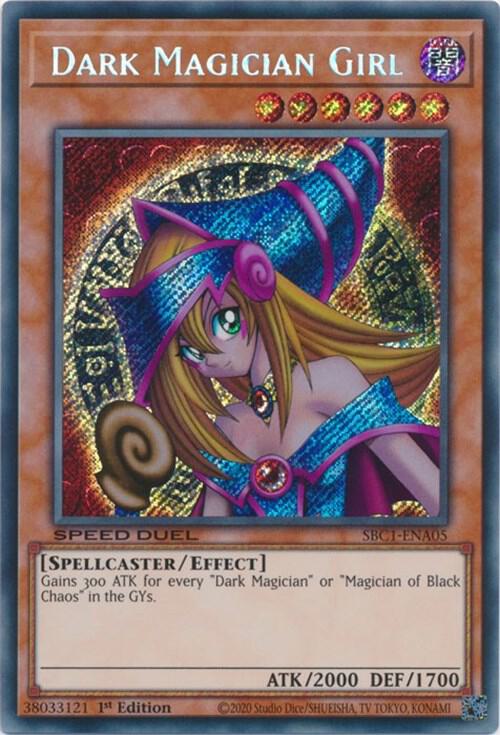 Dark Magician Girl (Secret Rare) SBC1-ENA05 card from Speed Duel: Streets of Battle City