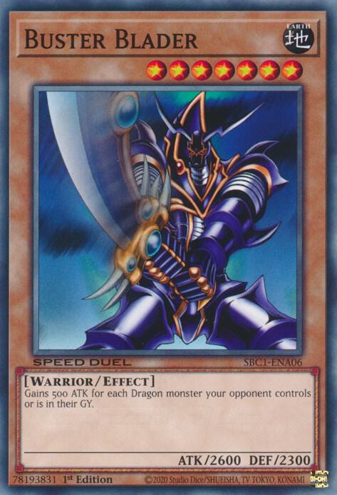 Buster Blader SBC1-ENA06 card from Speed Duel: Streets of Battle City