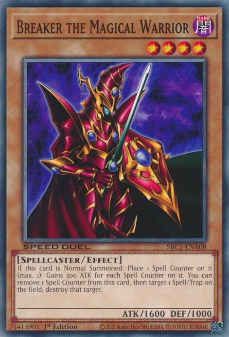 Breaker the Magical Warrior SBC1-ENA08 card from Speed Duel: Streets of Battle City