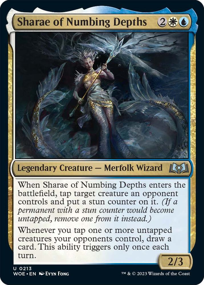Sharae of Numbing Depths 213 card from Wilds of Eldraine