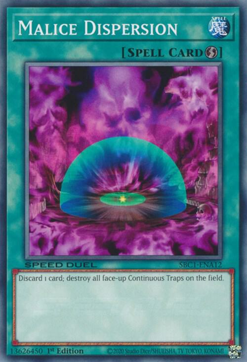 Malice Dispersion SBC1-ENA12 card from Speed Duel: Streets of Battle City