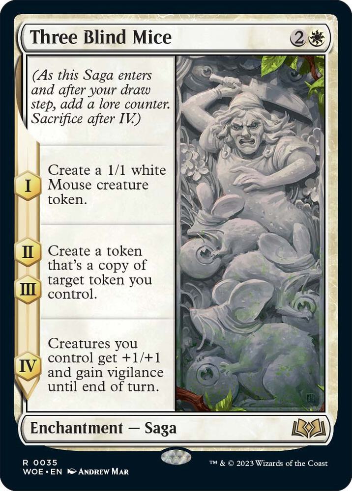 Three Blind Mice 35 card from Wilds of Eldraine