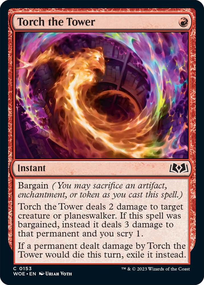 Torch the Tower 153 card from Wilds of Eldraine
