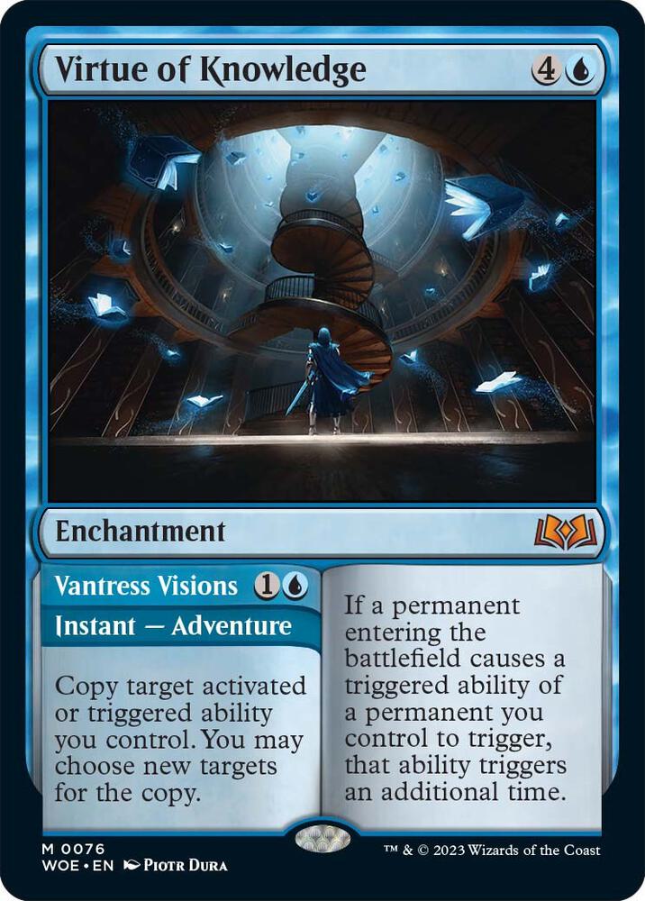Virtue of Knowledge 76 card from Wilds of Eldraine
