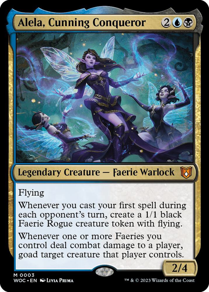 Alela, Cunning Conqueror 3 card from Commander: Wilds of Eldraine