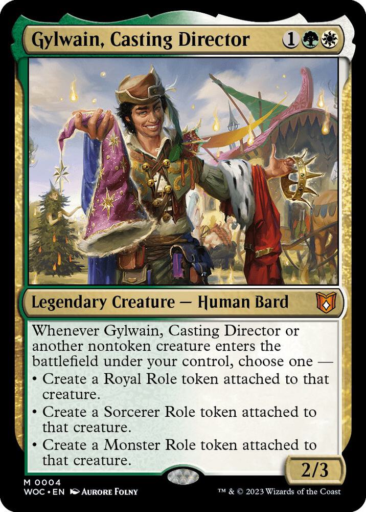 Gylwain, Casting Director 4 card from Commander: Wilds of Eldraine
