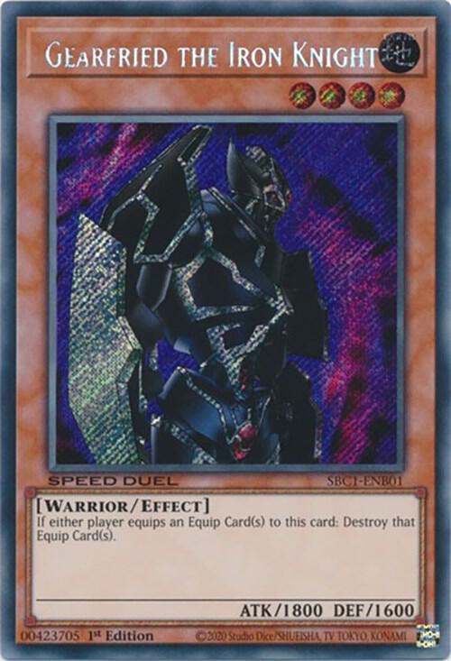 Gearfried the Iron Knight (Secret Rare) SBC1-ENB01 card from Speed Duel: Streets of Battle City