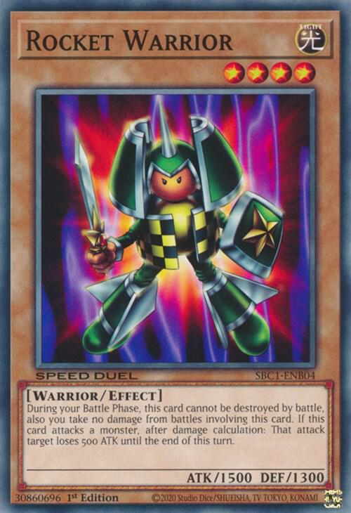Rocket Warrior SBC1-ENB04 card from Speed Duel: Streets of Battle City
