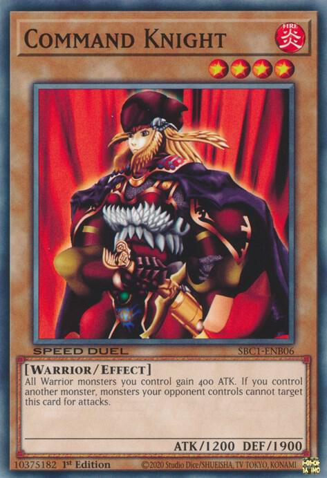 Command Knight SBC1-ENB06 card from Speed Duel: Streets of Battle City