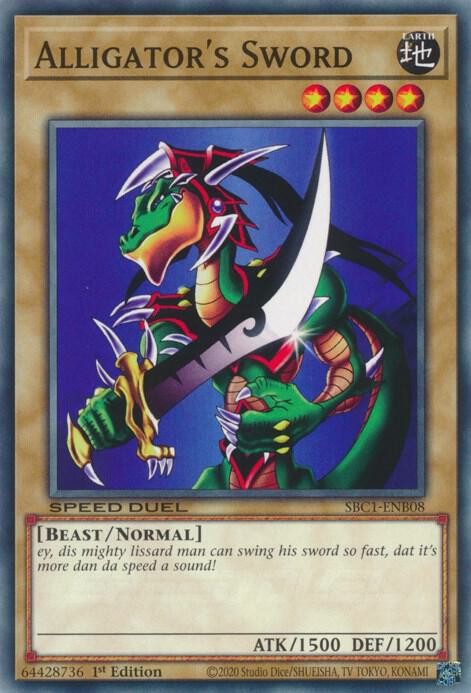 Alligator's Sword SBC1-ENB08 card from Speed Duel: Streets of Battle City
