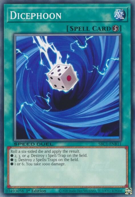 Dicephoon SBC1-ENB11 card from Speed Duel: Streets of Battle City