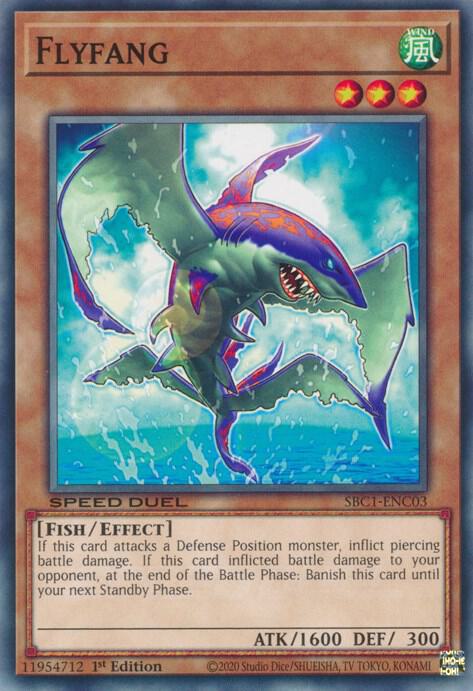 Flyfang SBC1-ENC03 card from Speed Duel: Streets of Battle City