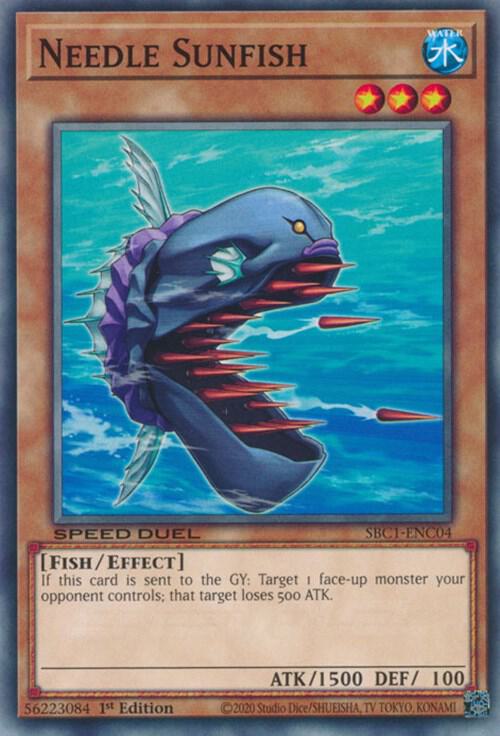 Needle Sunfish SBC1-ENC04 card from Speed Duel: Streets of Battle City