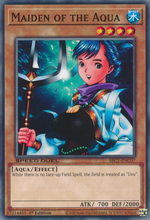 Maiden of the Aqua SBC1-ENC07 card from Speed Duel: Streets of Battle City