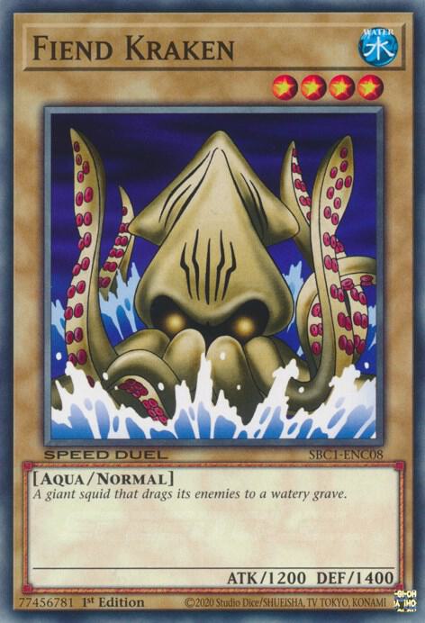 Fiend Kraken SBC1-ENC08 card from Speed Duel: Streets of Battle City
