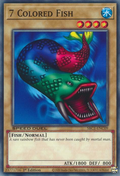 7 Colored Fish SBC1-ENC09 card from Speed Duel: Streets of Battle City