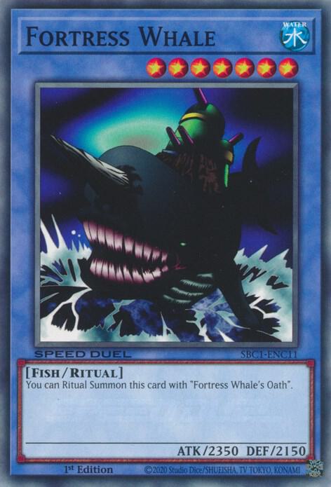 Fortress Whale SBC1-ENC11 card from Speed Duel: Streets of Battle City