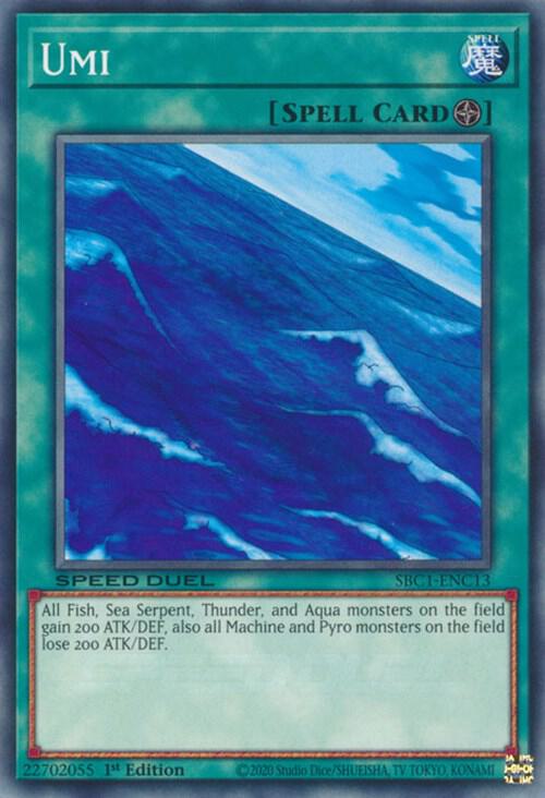 Umi SBC1-ENC13 card from Speed Duel: Streets of Battle City