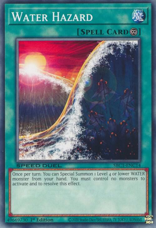 Water Hazard SBC1-ENC14 card from Speed Duel: Streets of Battle City