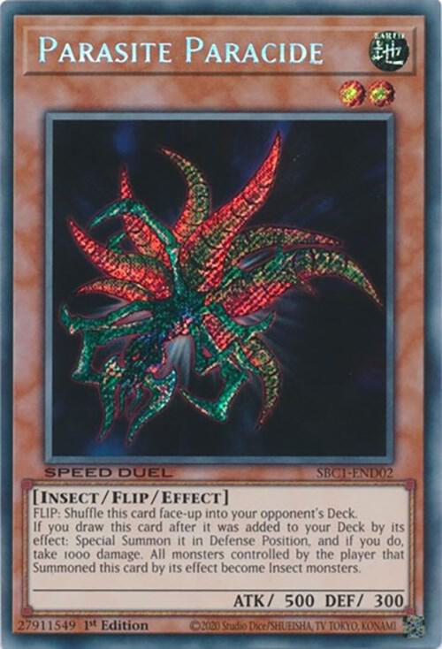 Parasite Paracide (Secret Rare) SBC1-END02 card from Speed Duel: Streets of Battle City