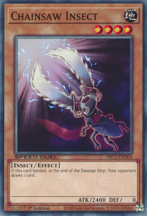 Chainsaw Insect SBC1-END03 card from Speed Duel: Streets of Battle City