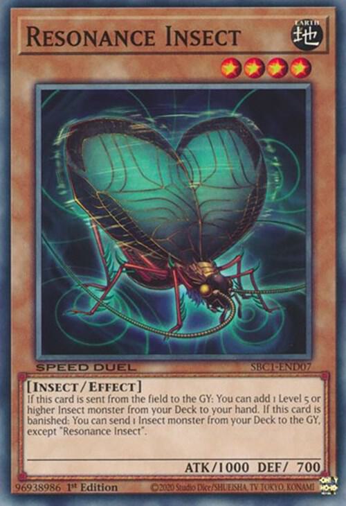 Resonance Insect SBC1-END07 card from Speed Duel: Streets of Battle City