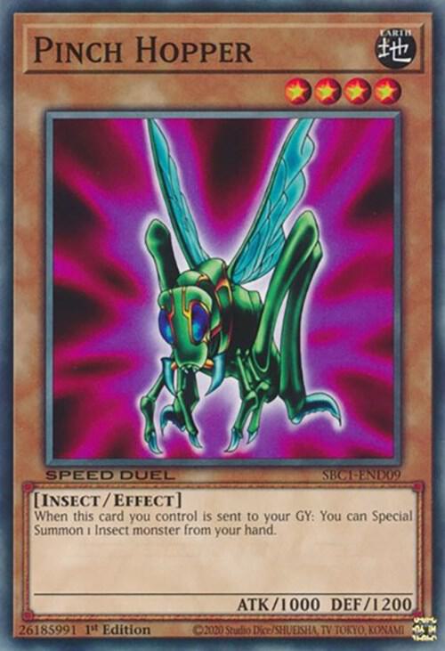 Pinch Hopper SBC1-END09 card from Speed Duel: Streets of Battle City