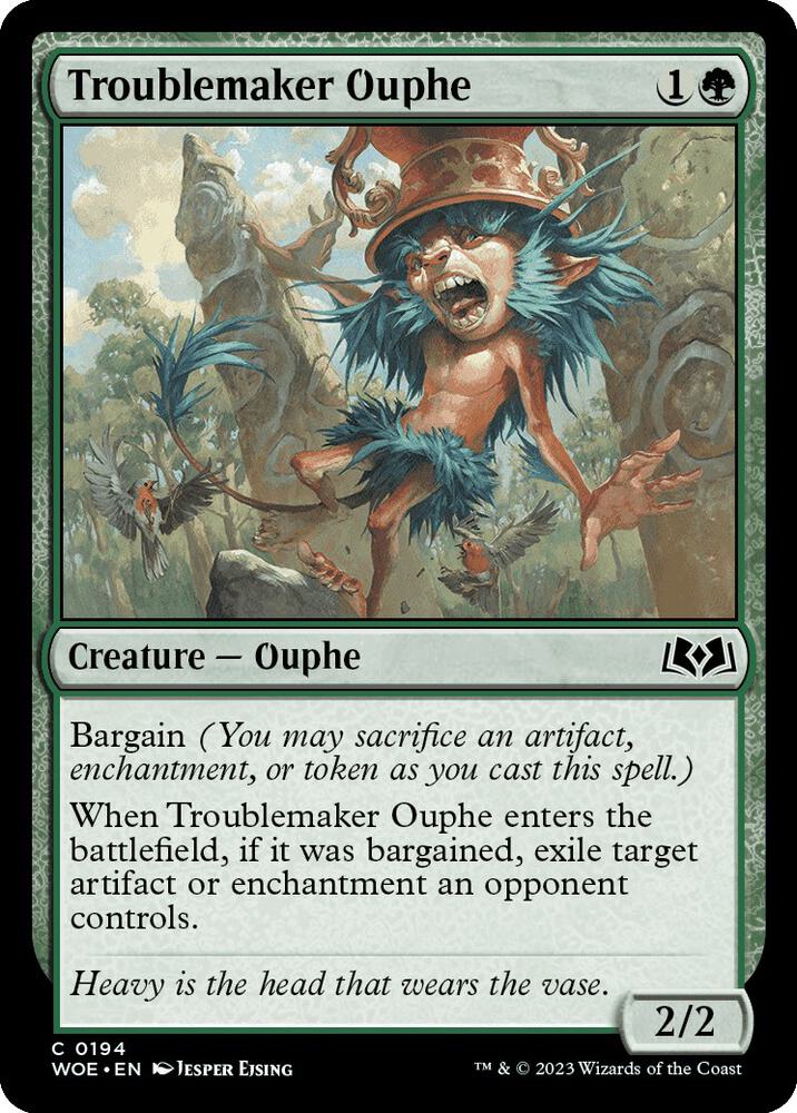 Troublemaker Ouphe 194 card from Wilds of Eldraine